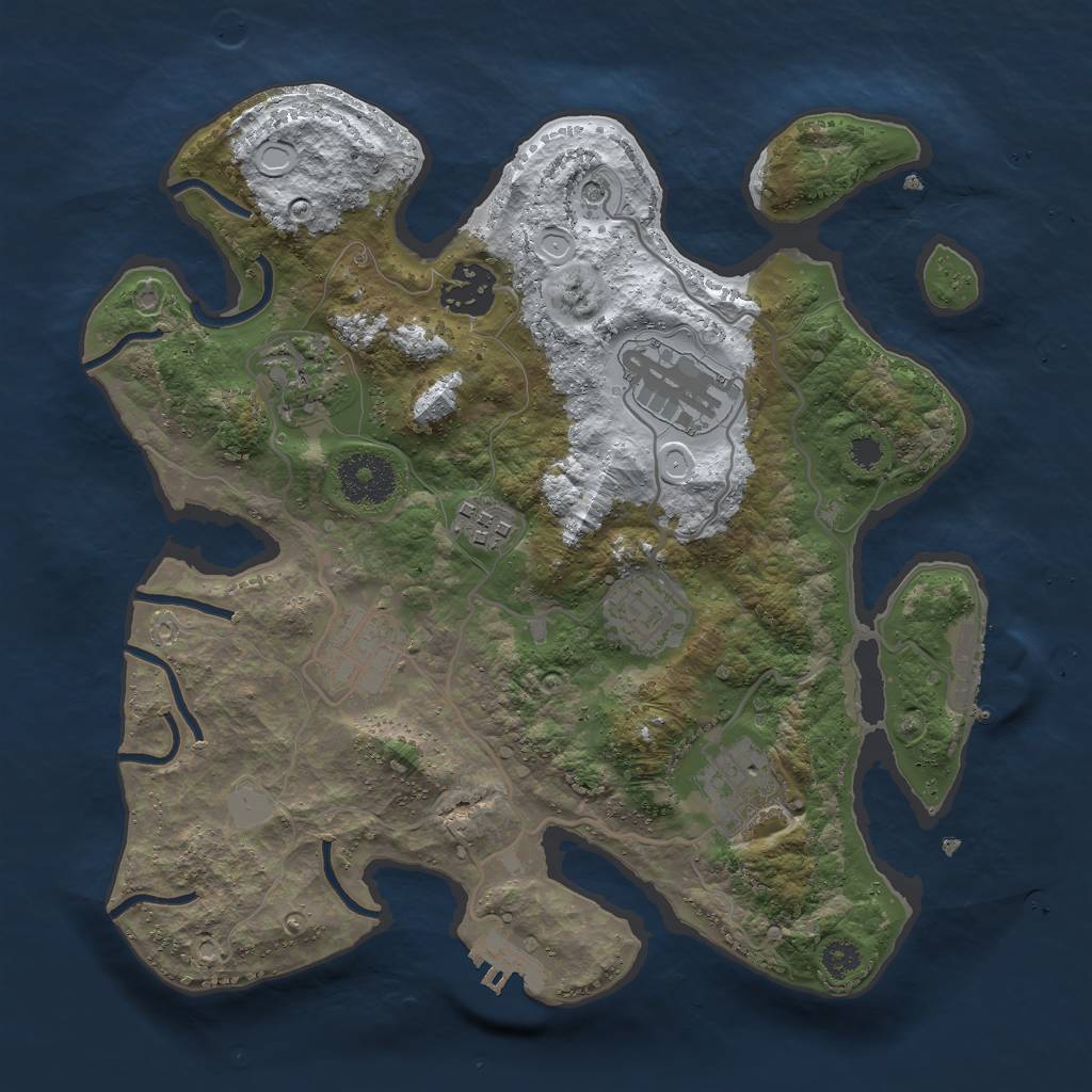 Rust Map: Procedural Map, Size: 3000, Seed: 285744963, 15 Monuments