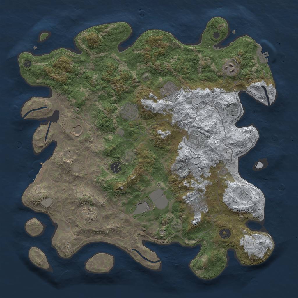 Rust Map: Procedural Map, Size: 4000, Seed: 1475477703, 19 Monuments