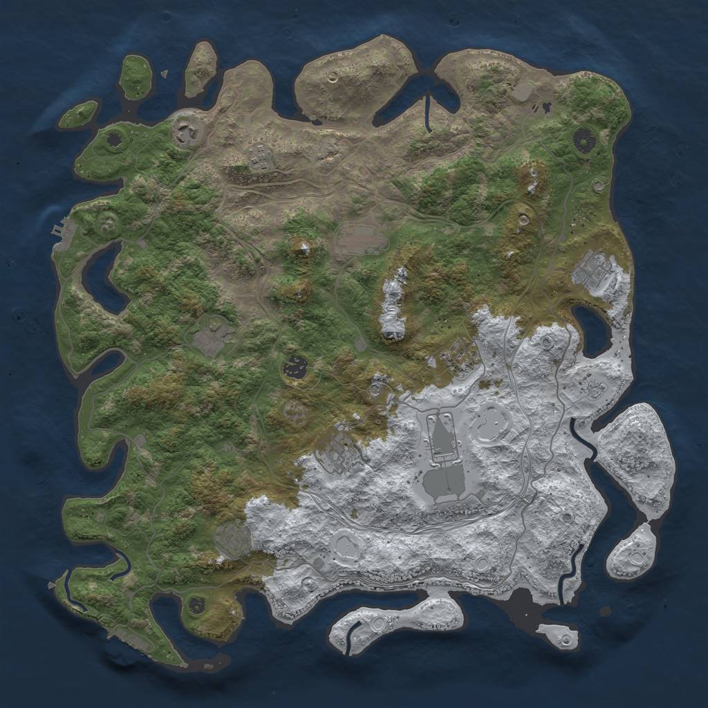 Rust Map: Procedural Map, Size: 4500, Seed: 2644579, 19 Monuments