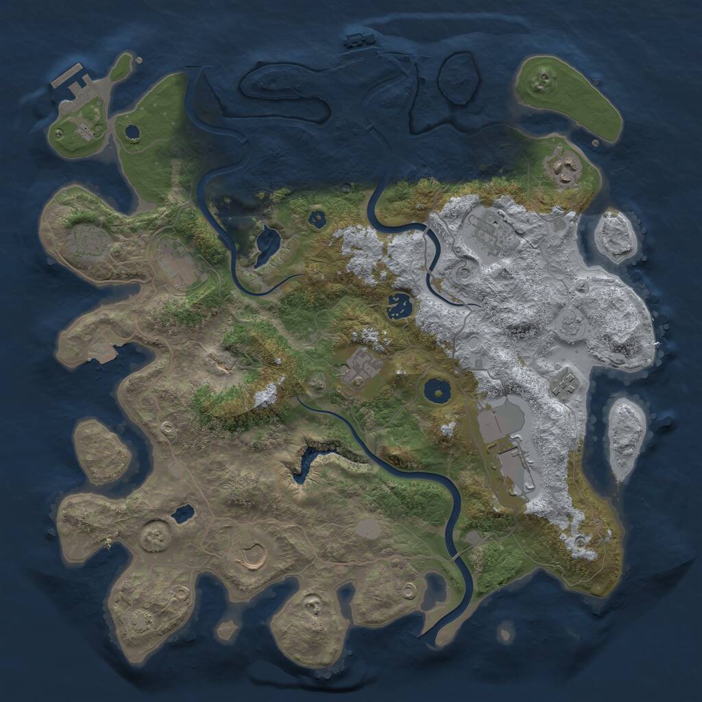 Rust Map: Procedural Map, Size: 4000, Seed: 883080, 15 Monuments