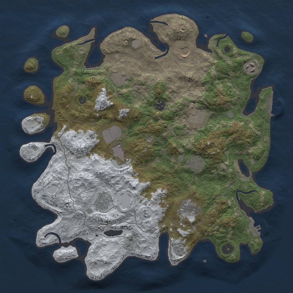Rust Map: Procedural Map, Size: 4000, Seed: 838266, 19 Monuments