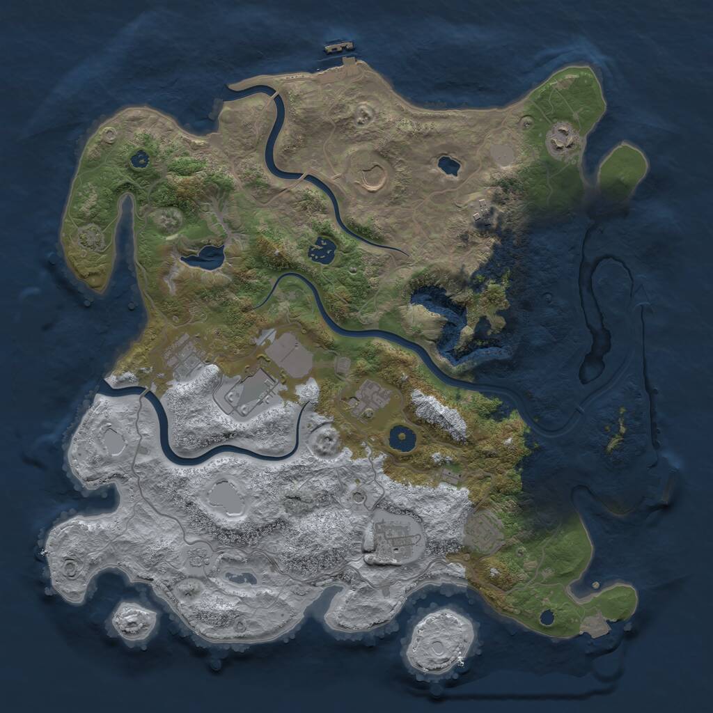 Rust Map: Procedural Map, Size: 4000, Seed: 709117, 15 Monuments