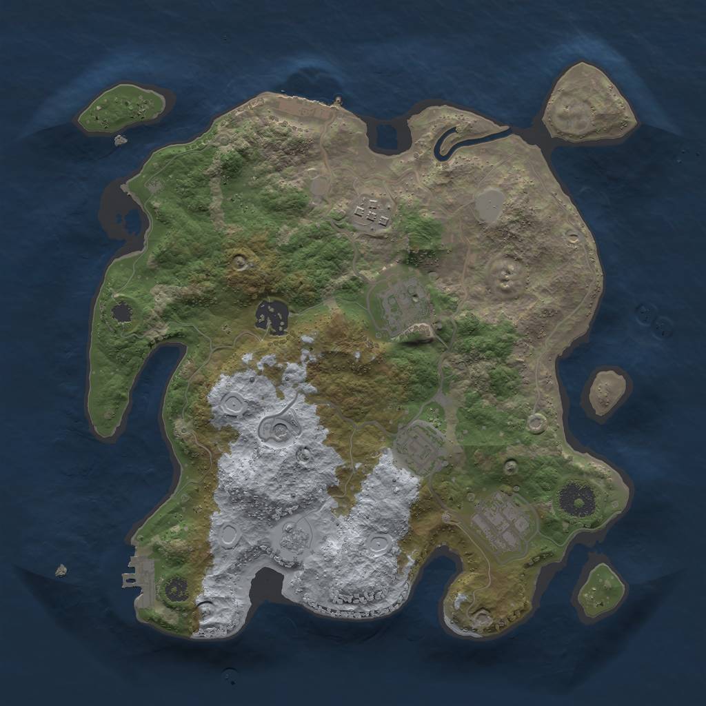 Rust Map: Procedural Map, Size: 3000, Seed: 566, 14 Monuments