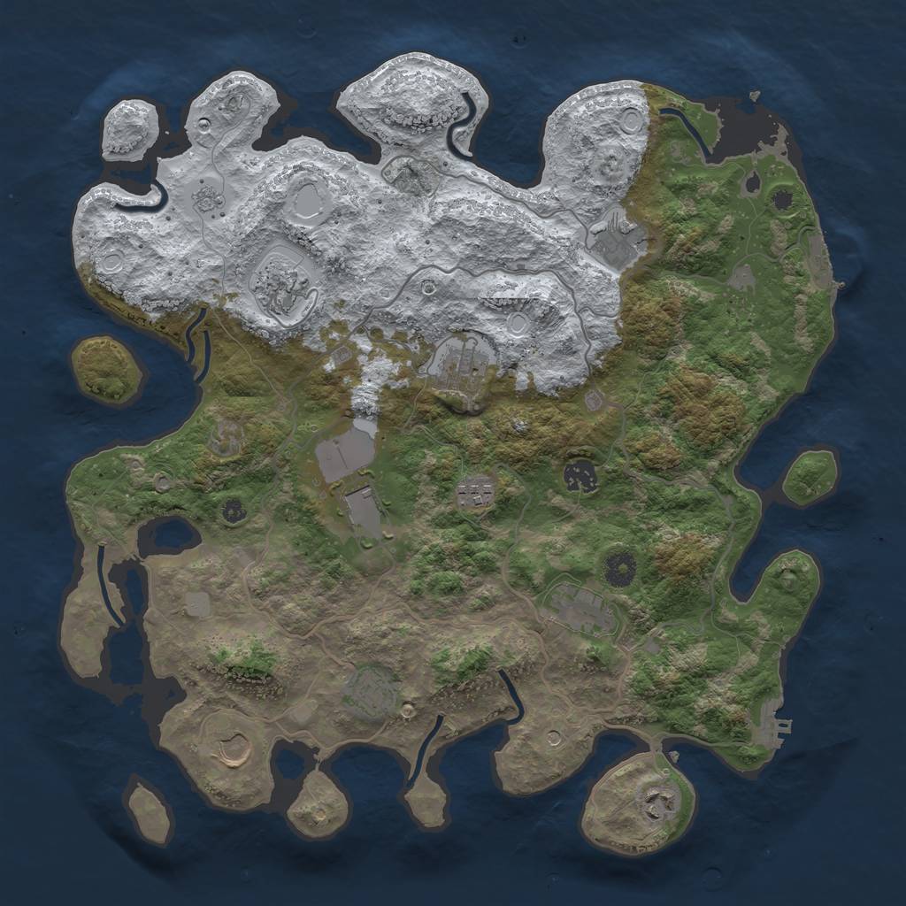 Rust Map: Procedural Map, Size: 4000, Seed: 577204, 19 Monuments