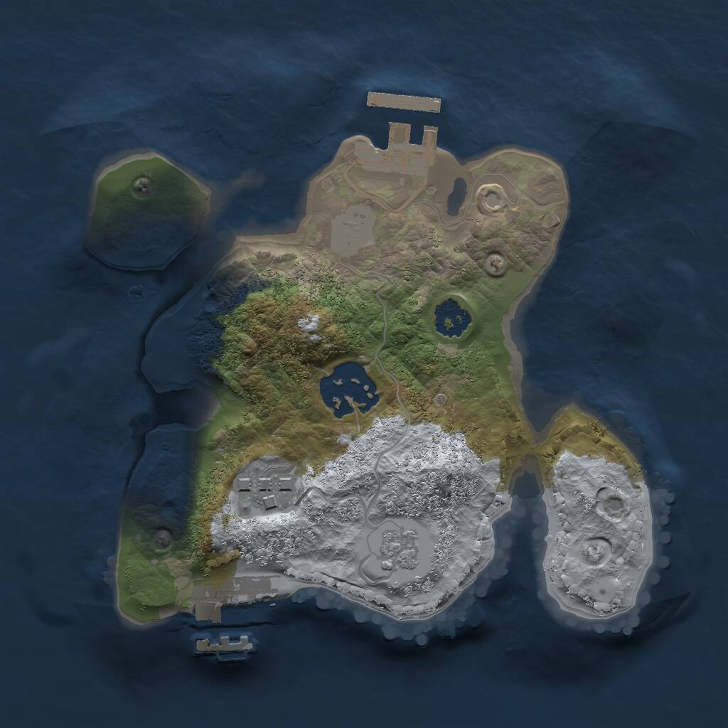 Rust Map: Procedural Map, Size: 2000, Seed: 3871598, 6 Monuments