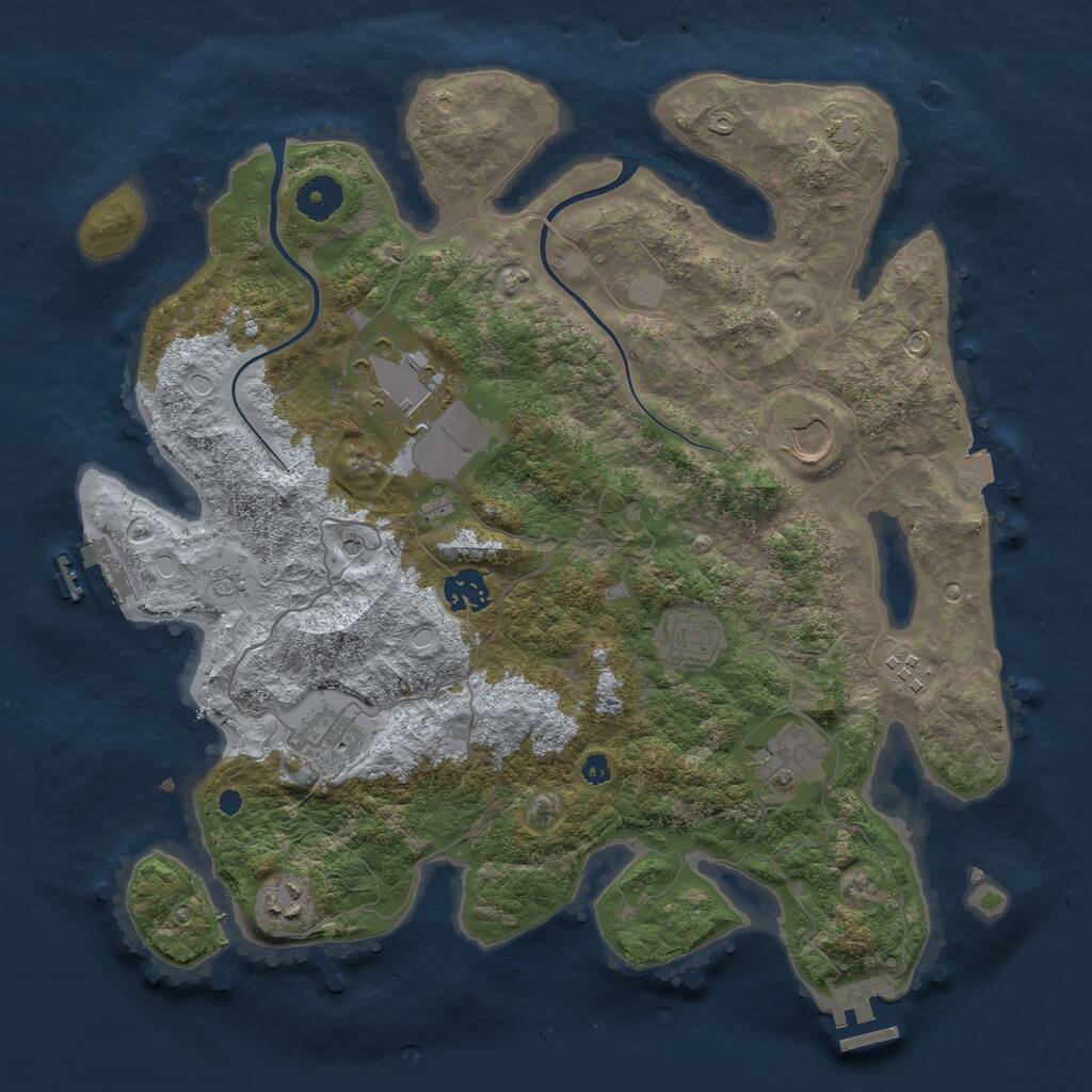 Rust Map: Procedural Map, Size: 3700, Seed: 130884499, 14 Monuments