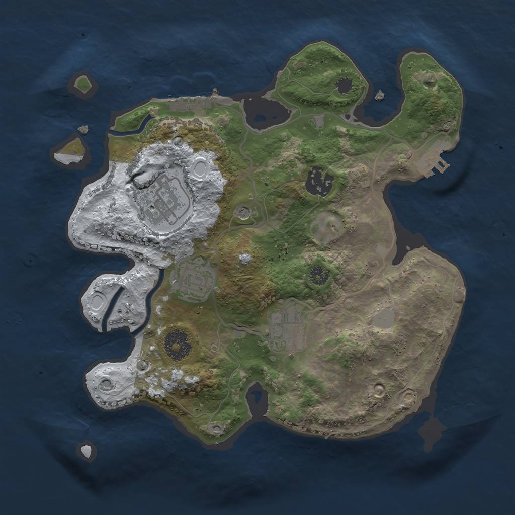 Rust Map: Procedural Map, Size: 2700, Seed: 1245629084, 12 Monuments