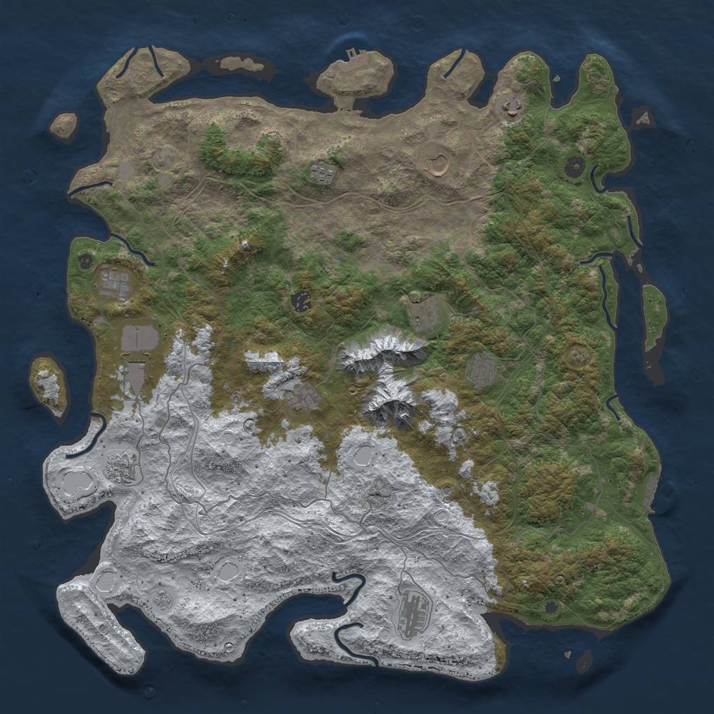 Rust Map: Procedural Map, Size: 5002, Seed: 2147483647, 20 Monuments