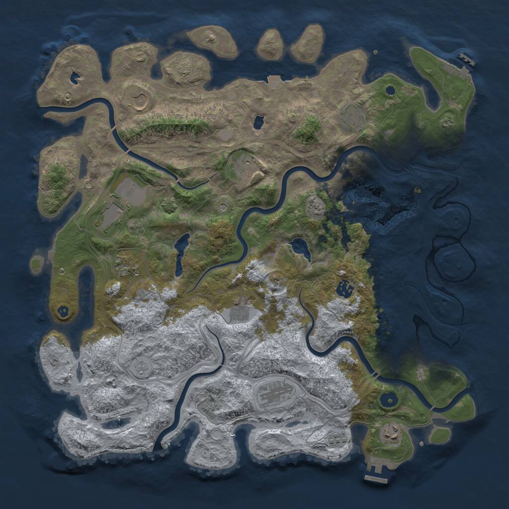Rust Map: Procedural Map, Size: 4500, Seed: 613644064, 16 Monuments
