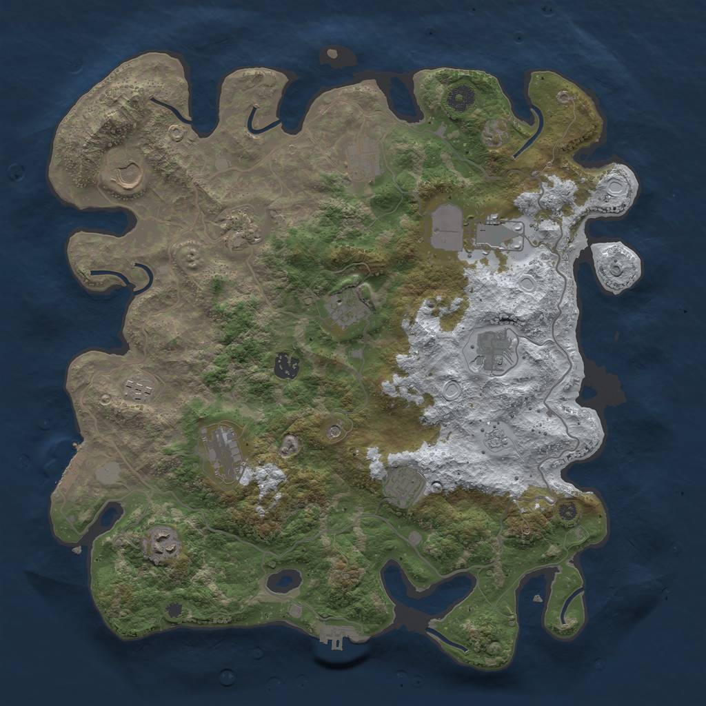 Rust Map: Procedural Map, Size: 4000, Seed: 796382106, 20 Monuments