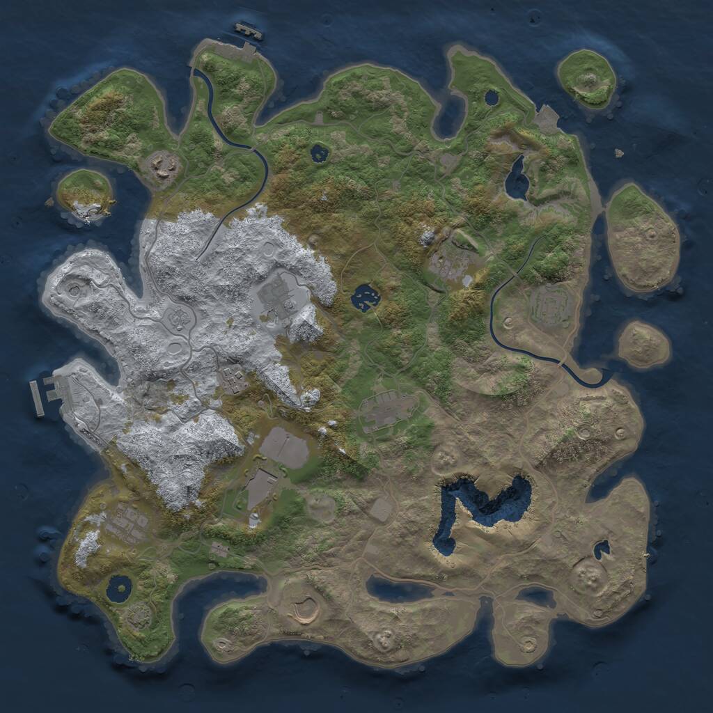 Rust Map: Procedural Map, Size: 4000, Seed: 1486845528, 16 Monuments