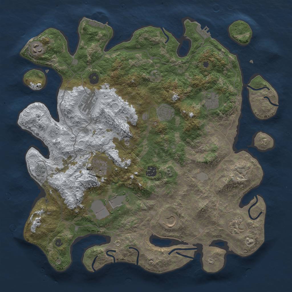 Rust Map: Procedural Map, Size: 4000, Seed: 1486845528, 19 Monuments