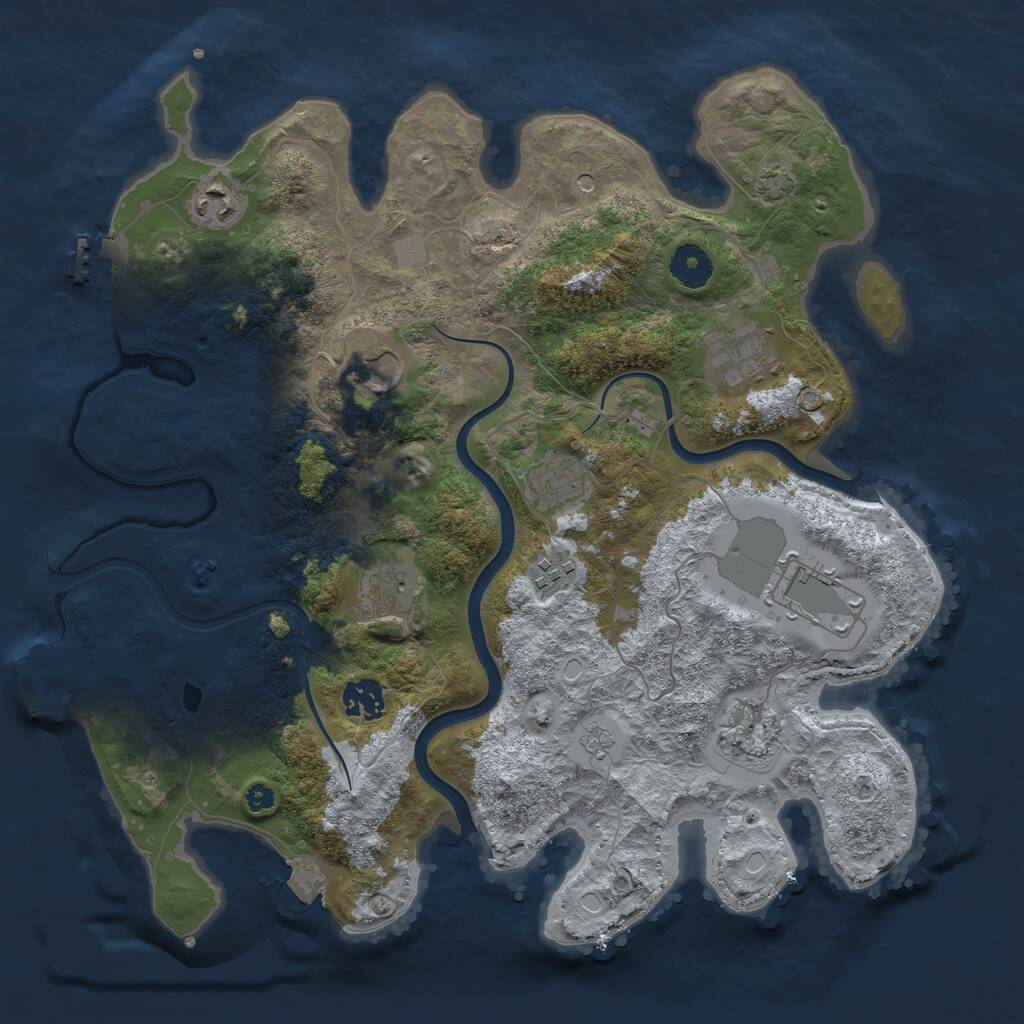 Rust Map: Procedural Map, Size: 3655, Seed: 20, 15 Monuments