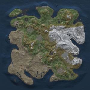 Thumbnail Rust Map: Procedural Map, Size: 3500, Seed: 766364782, 20 Monuments