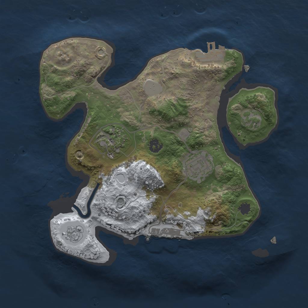 Rust Map: Procedural Map, Size: 2325, Seed: 222, 10 Monuments