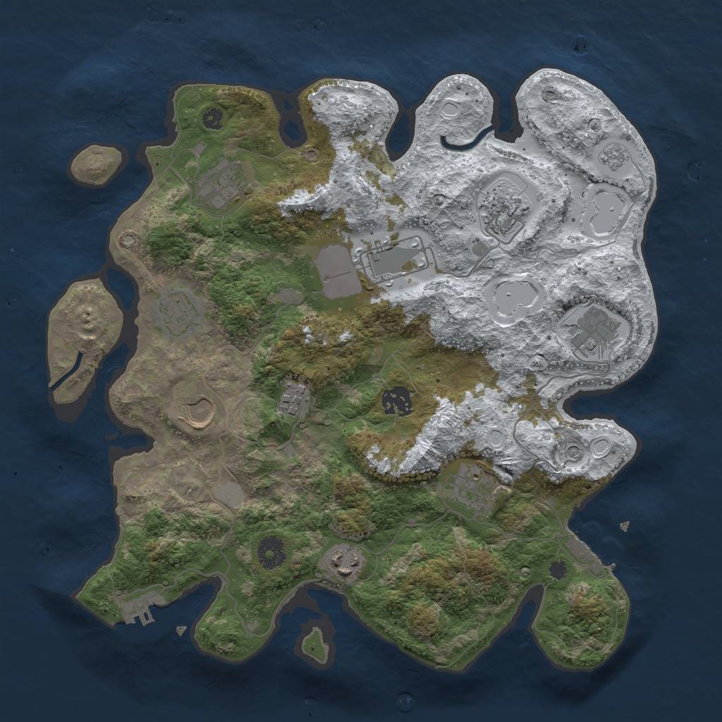 Rust Map: Procedural Map, Size: 3500, Seed: 290506018, 19 Monuments