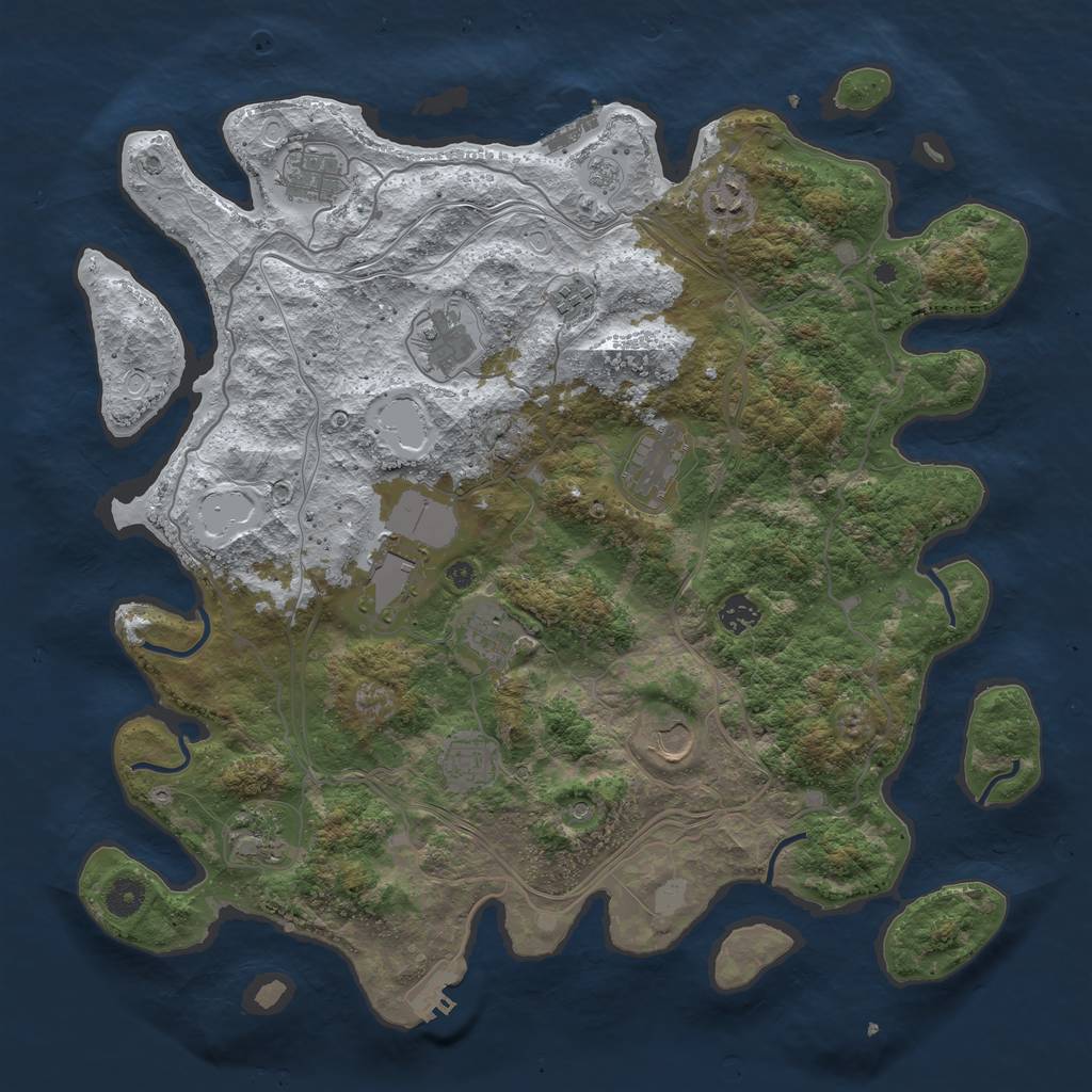 Rust Map: Procedural Map, Size: 4250, Seed: 1683690557, 20 Monuments