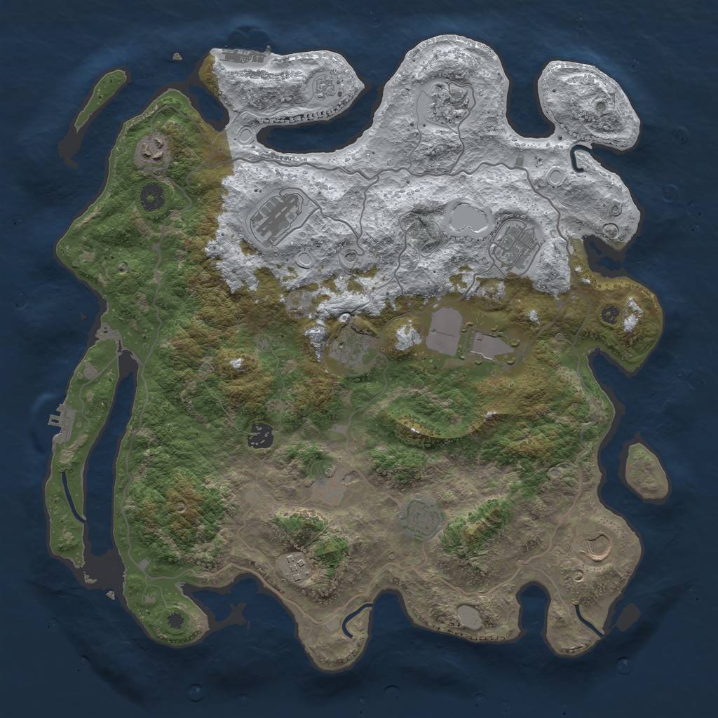 Rust Map: Procedural Map, Size: 4050, Seed: 600, 20 Monuments