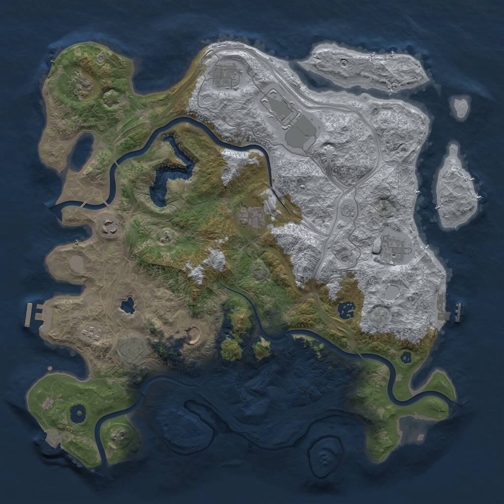 Rust Map: Procedural Map, Size: 4250, Seed: 1583540327, 16 Monuments