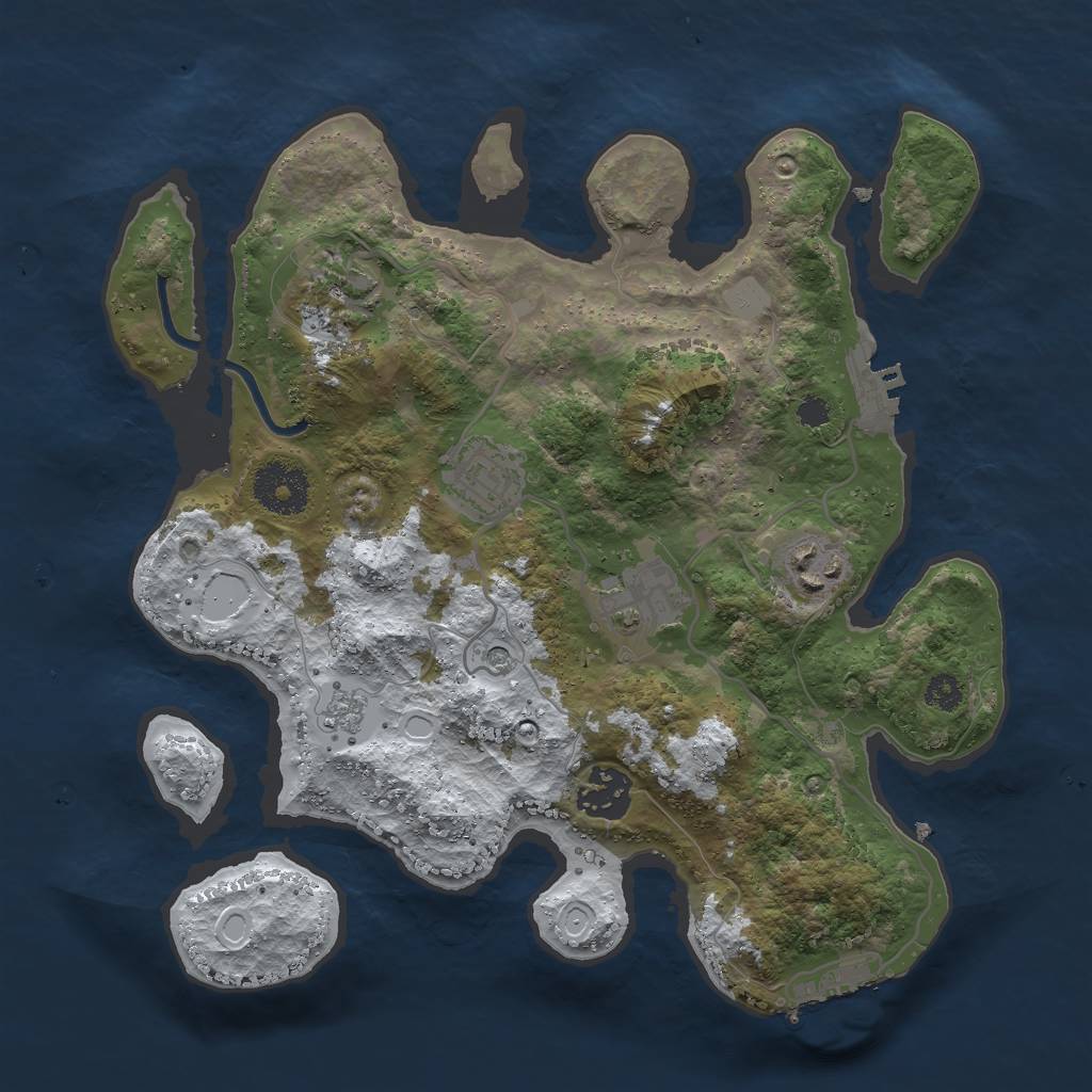 Rust Map: Procedural Map, Size: 3000, Seed: 649759114, 14 Monuments