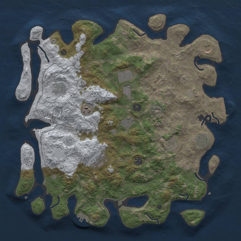 Rust Map: Procedural Map, Size: 4200, Seed: 48000, 19 Monuments