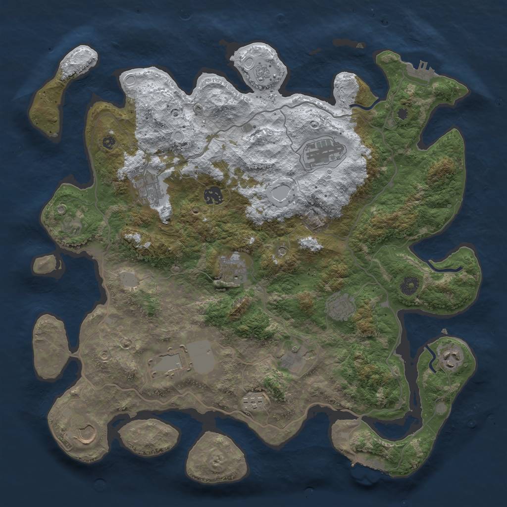 Rust Map: Procedural Map, Size: 4000, Seed: 6052022, 19 Monuments