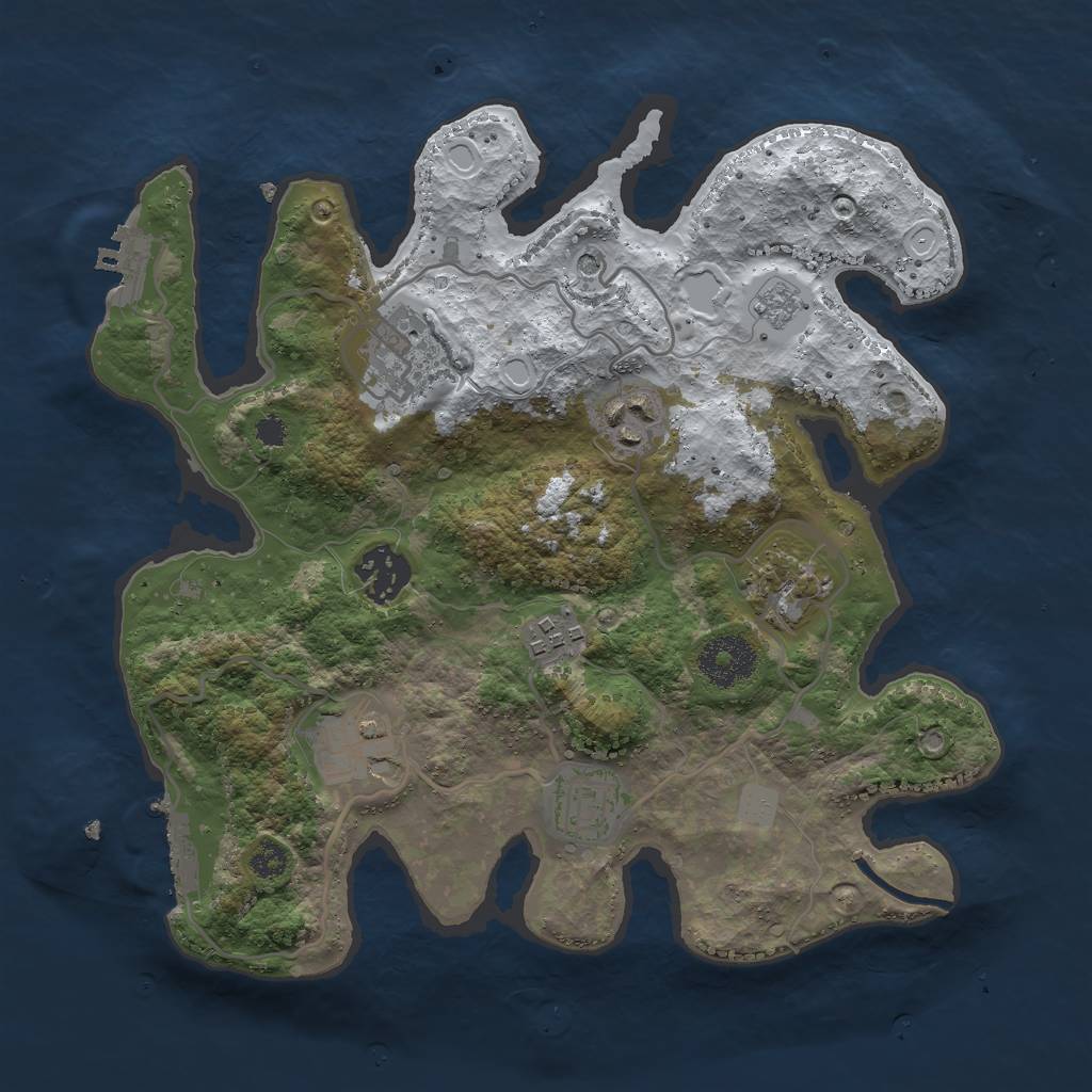 Rust Map: Procedural Map, Size: 3000, Seed: 1395215738, 16 Monuments