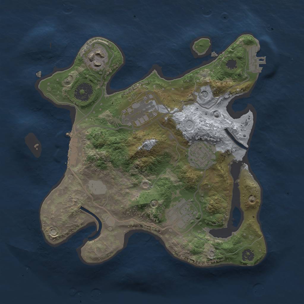 Rust Map: Procedural Map, Size: 2500, Seed: 1833798664, 12 Monuments