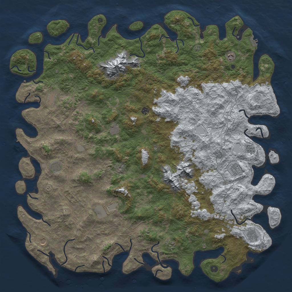 Rust Map: Procedural Map, Size: 6000, Seed: 770955, 20 Monuments