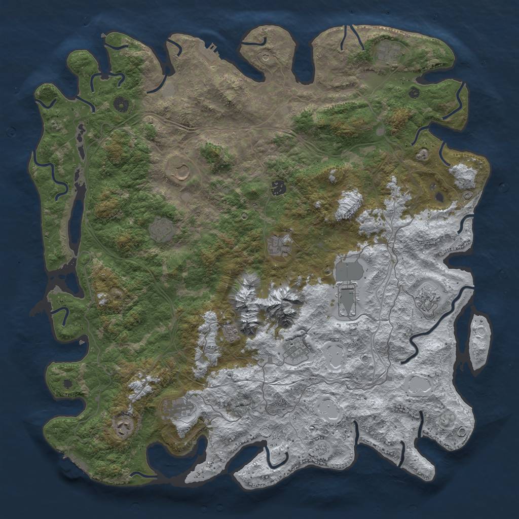 Rust Map: Procedural Map, Size: 5000, Seed: 9839, 20 Monuments