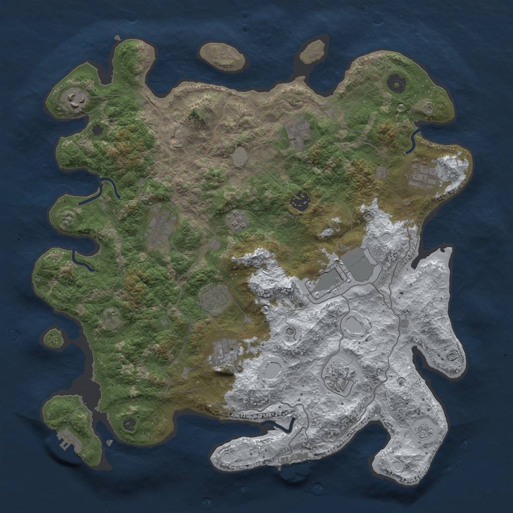 Rust Map: Procedural Map, Size: 4000, Seed: 167220469, 19 Monuments