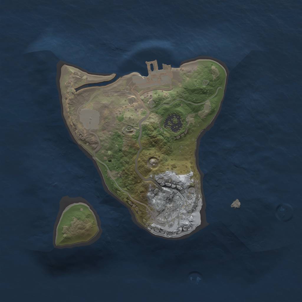 Rust Map: Procedural Map, Size: 1652, Seed: 94986021, 5 Monuments