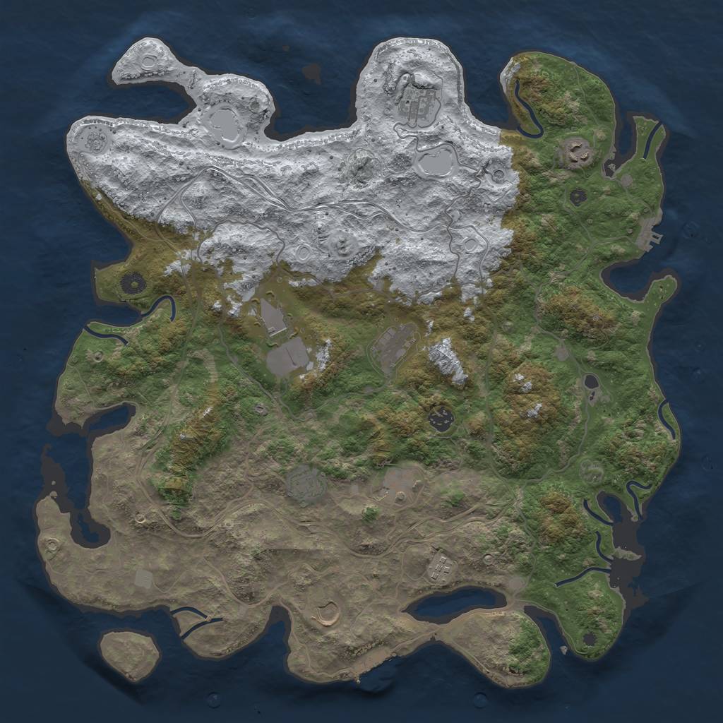 Rust Map: Procedural Map, Size: 4500, Seed: 61564, 18 Monuments