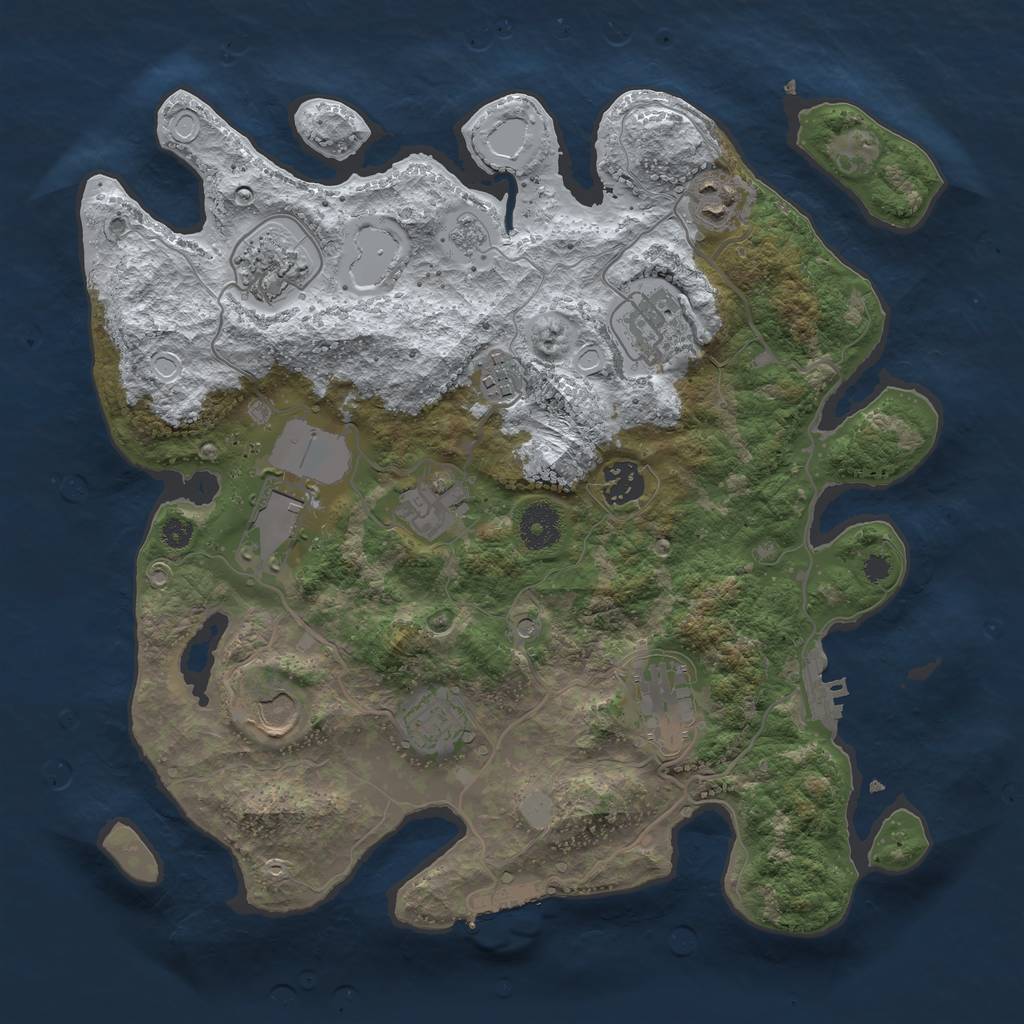 Rust Map: Procedural Map, Size: 3500, Seed: 123452, 19 Monuments