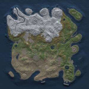 Thumbnail Rust Map: Procedural Map, Size: 3500, Seed: 123452, 14 Monuments