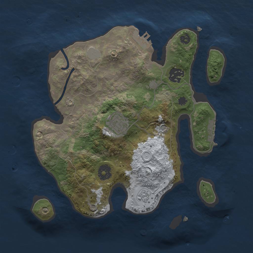 Rust Map: Procedural Map, Size: 2526, Seed: 94986021, 11 Monuments