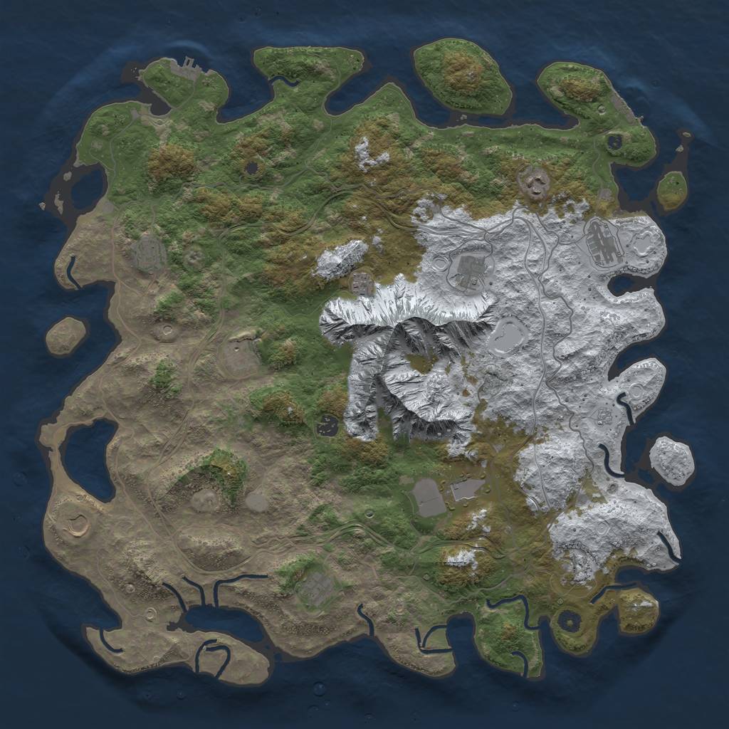 Rust Map: Procedural Map, Size: 5000, Seed: 9569434, 20 Monuments