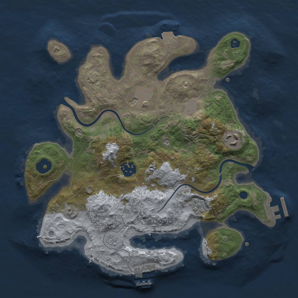 Rust Map: Procedural Map, Size: 3000, Seed: 863530480, 10 Monuments