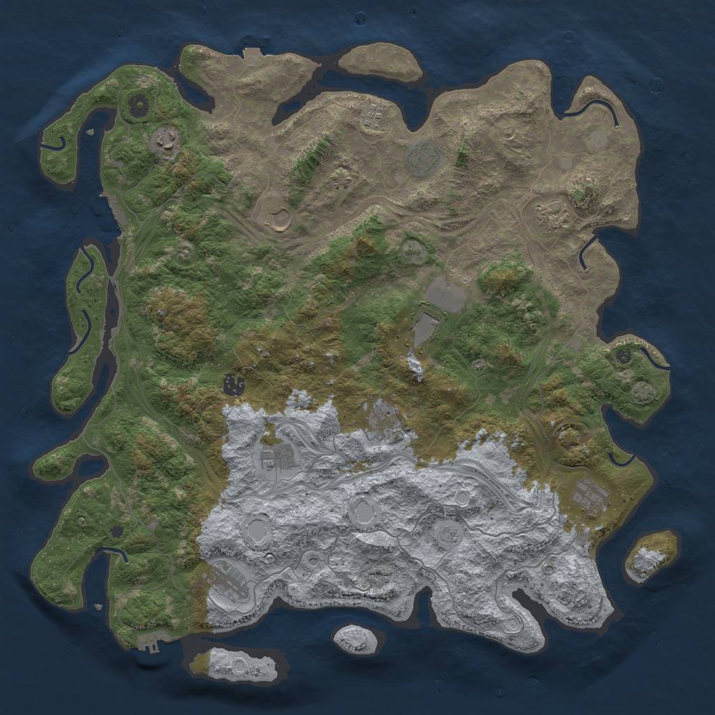 Rust Map: Procedural Map, Size: 4750, Seed: 49526, 19 Monuments