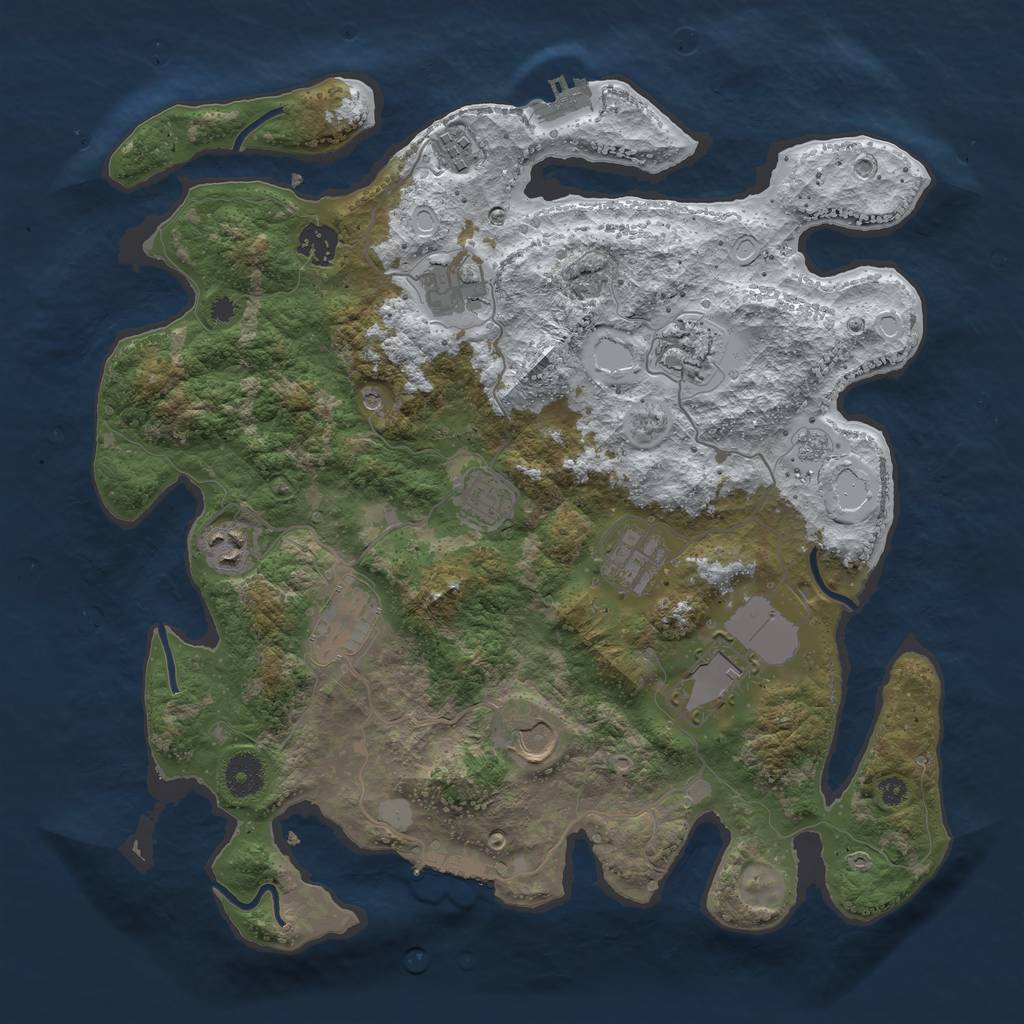 Rust Map: Procedural Map, Size: 3750, Seed: 24, 19 Monuments