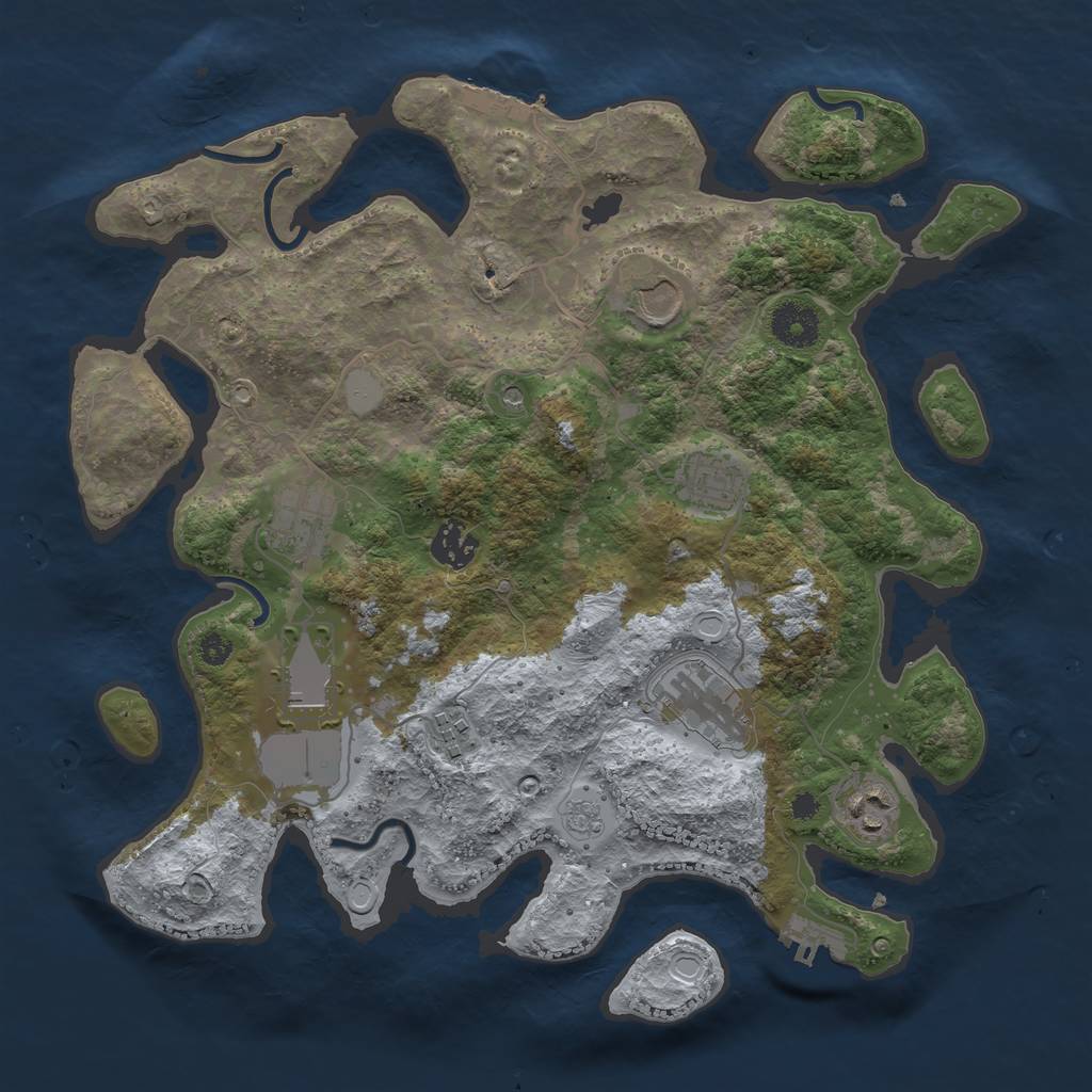 Rust Map: Procedural Map, Size: 3500, Seed: 153452, 17 Monuments