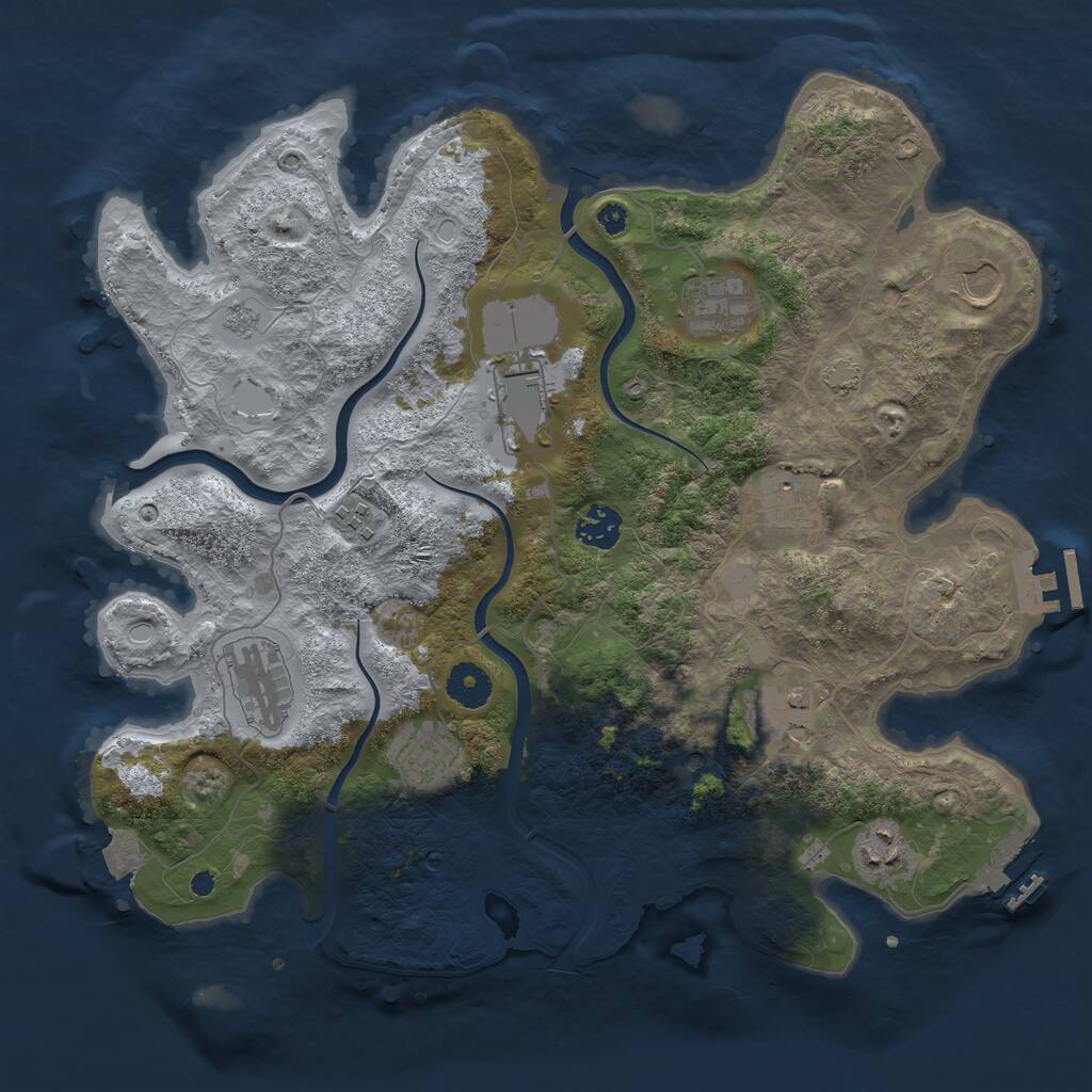 Rust Map: Procedural Map, Size: 3700, Seed: 682481376, 16 Monuments