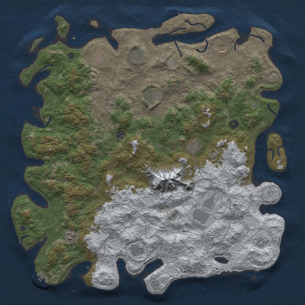 Rust Map: Procedural Map, Size: 5060, Seed: 337086077, 20 Monuments