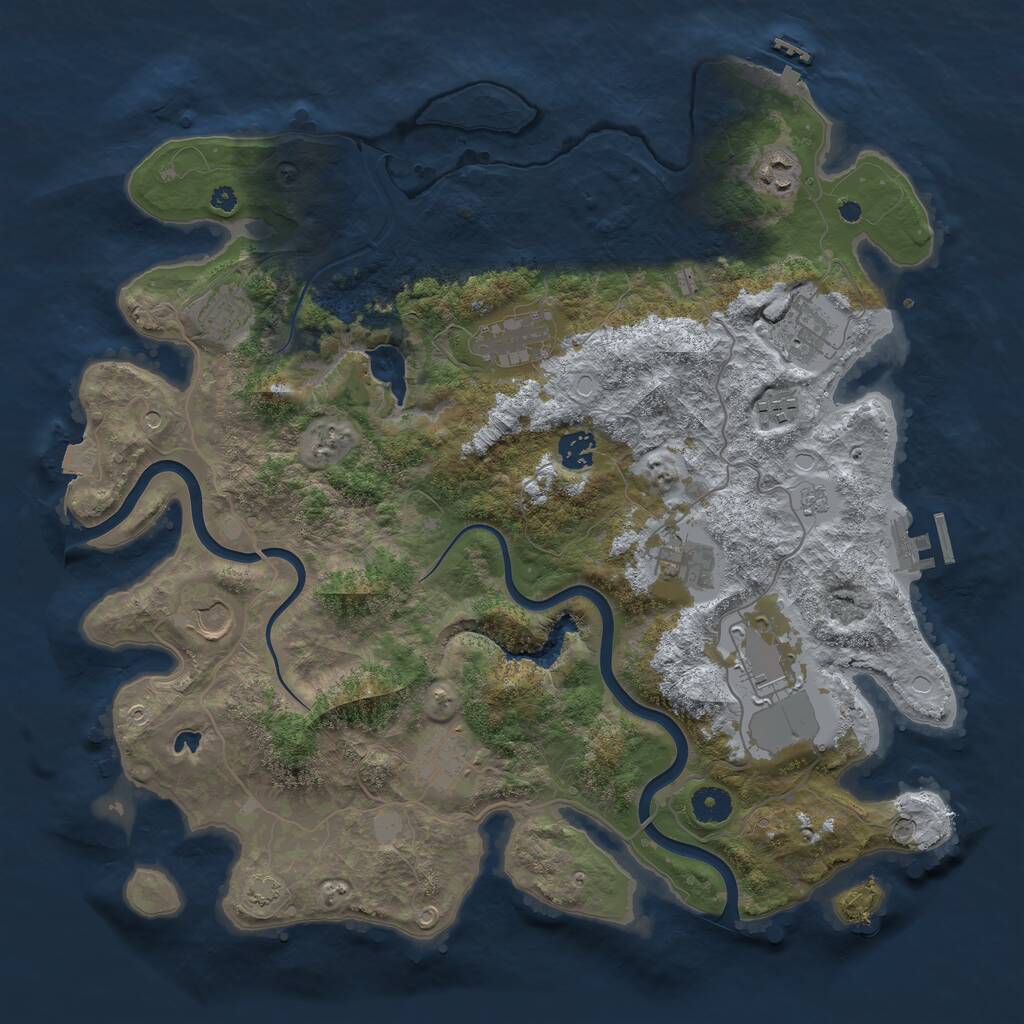 Rust Map: Procedural Map, Size: 4000, Seed: 59119787, 16 Monuments