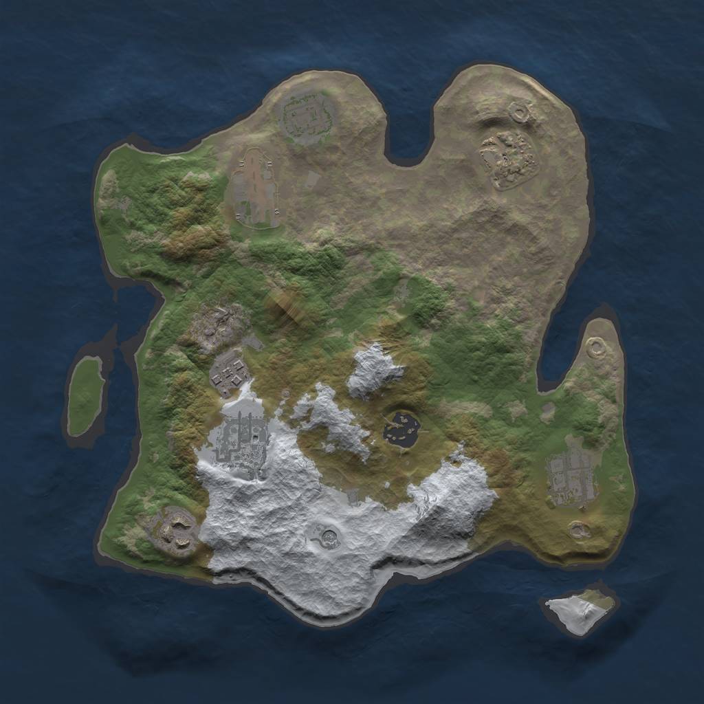 Rust Map: Barren, Size: 3000, Seed: 168776, 11 Monuments