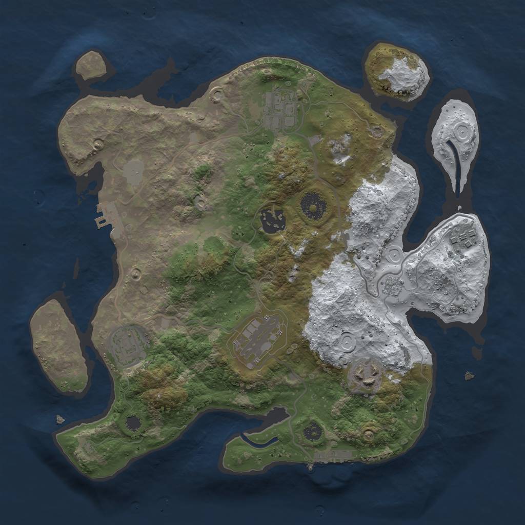 Rust Map: Procedural Map, Size: 3000, Seed: 675499, 14 Monuments