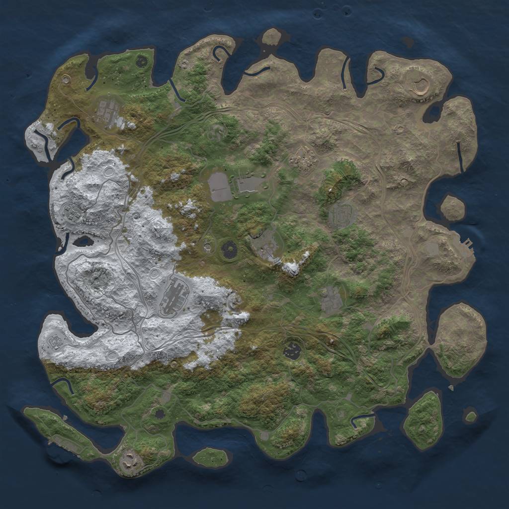 Rust Map: Procedural Map, Size: 4500, Seed: 809939, 20 Monuments