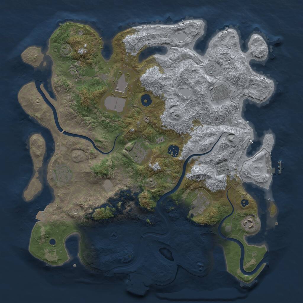 Rust Map: Procedural Map, Size: 3900, Seed: 906109, 15 Monuments