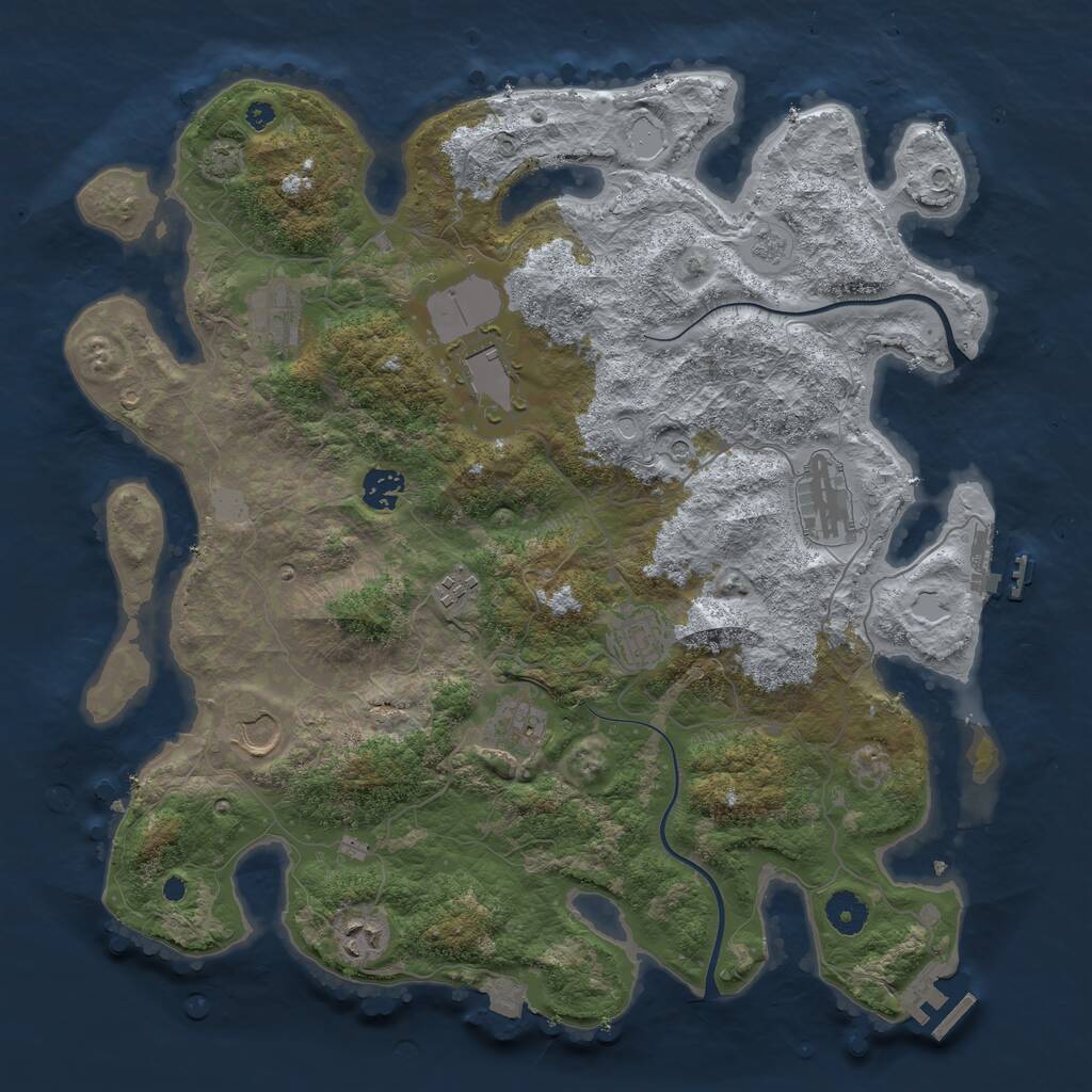 Rust Map: Procedural Map, Size: 3900, Seed: 906109, 15 Monuments