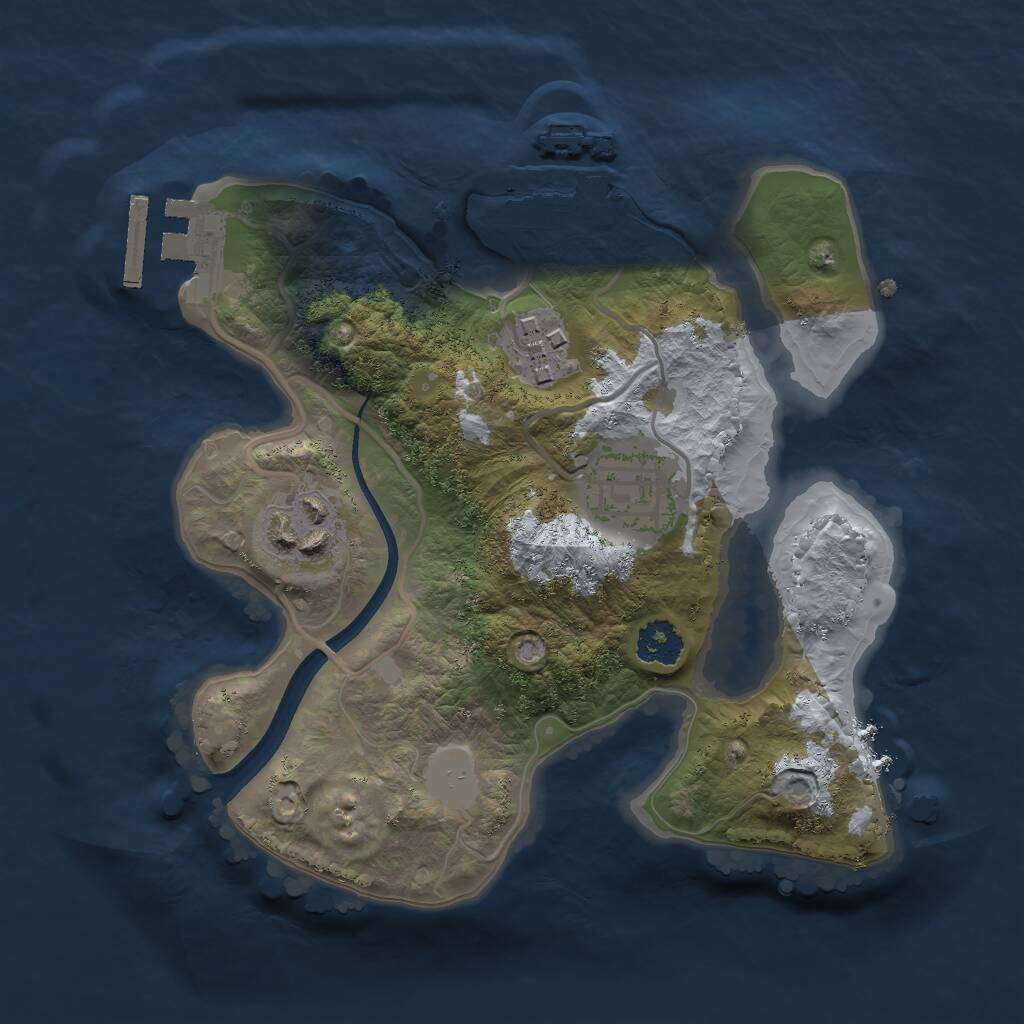 Rust Map: Procedural Map, Size: 2250, Seed: 20220202, 6 Monuments
